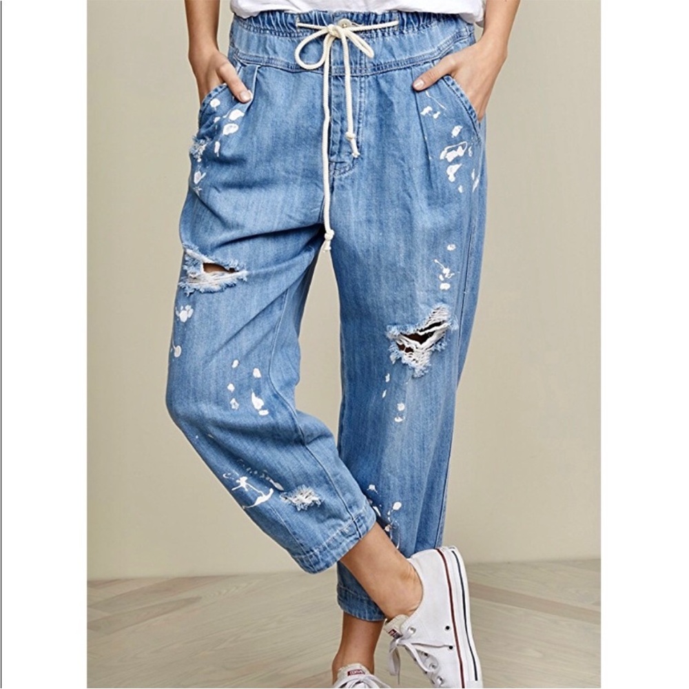 Free People Mixed Up Utility Jean